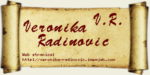 Veronika Radinović vizit kartica